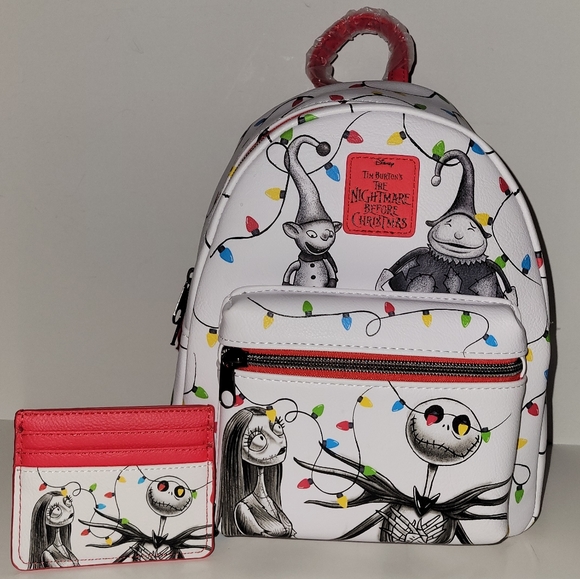 Loungefly Disney NBC Holiday Lights Mini Backpack and Cardholder Set